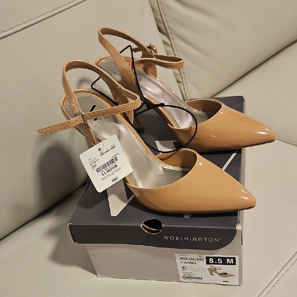 Worthington Camel Strap Heels